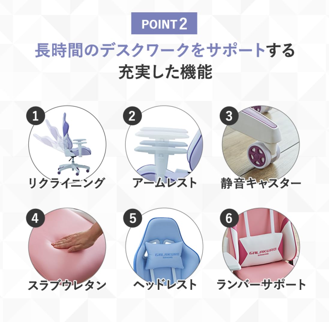 Amazon.co.jp: 玄人志向 GALAKURO GAMING 小型ゲーミングチェア 低座面